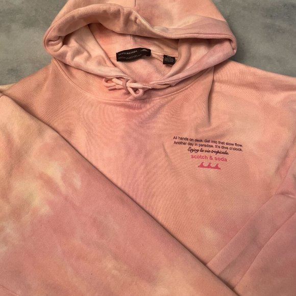 Scotch & Soda Other - Scotch & Soda Tie Die 'All Hands On Deck" Pink Hoodie